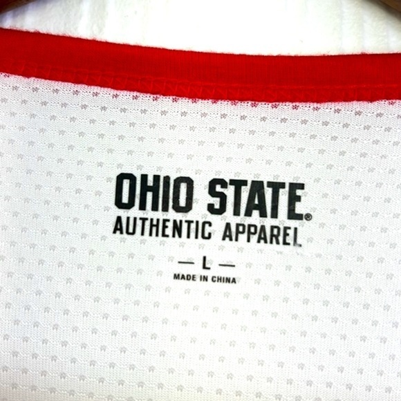 Ohio State Authentic Apparel - Ohio State 3 Quarter Red & White Mesh Shirt L - Picture 9 of 12